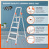 Bathla Advance 5-Step Foldable Aluminium Ladder For Home (Orange)